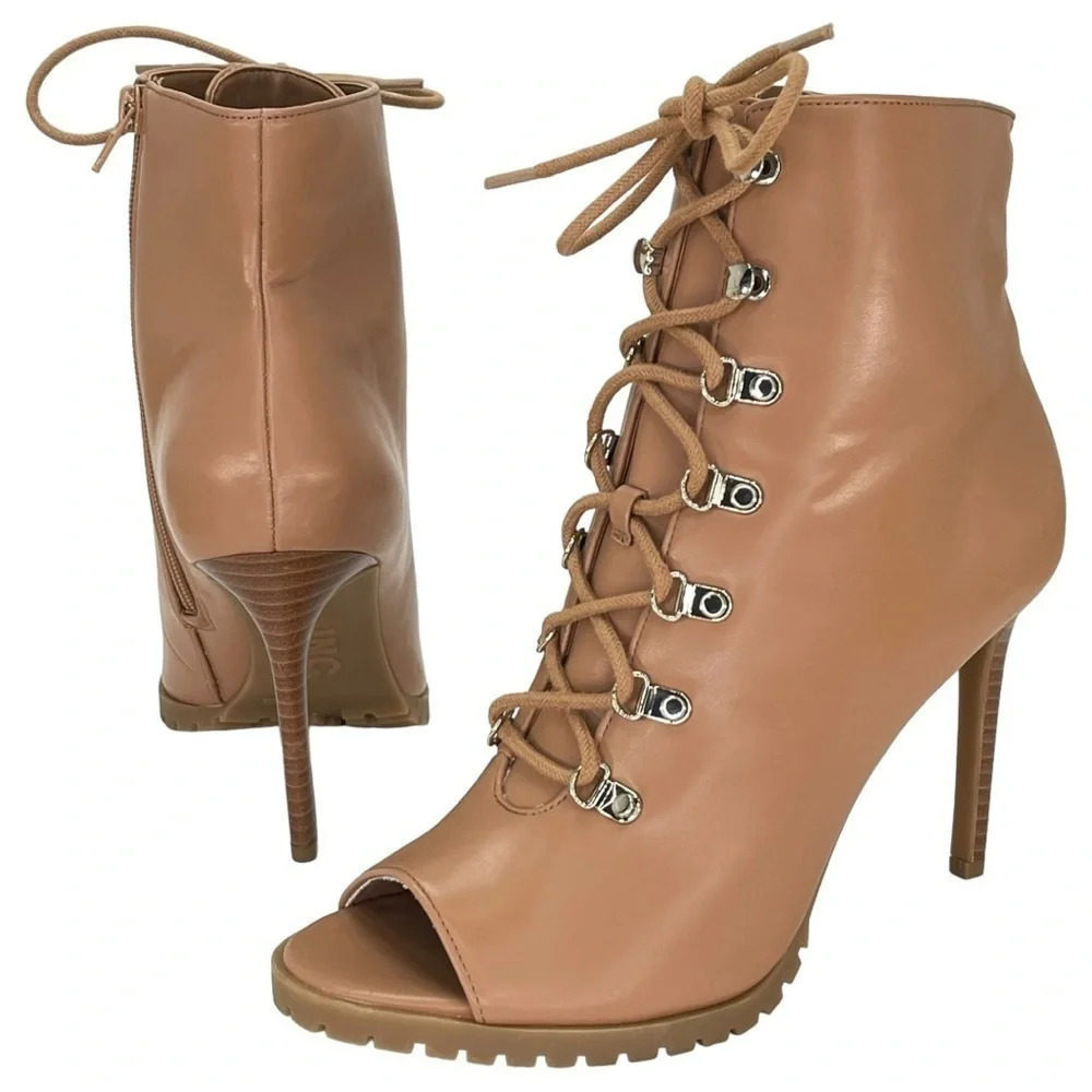 International Concepts Florita Lace Up Stiletto Heel Booties Size 8.5M - Picture 12 of 13